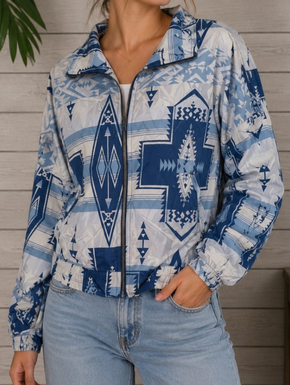 VTG Andy Johns Aztec Print Windbreaker